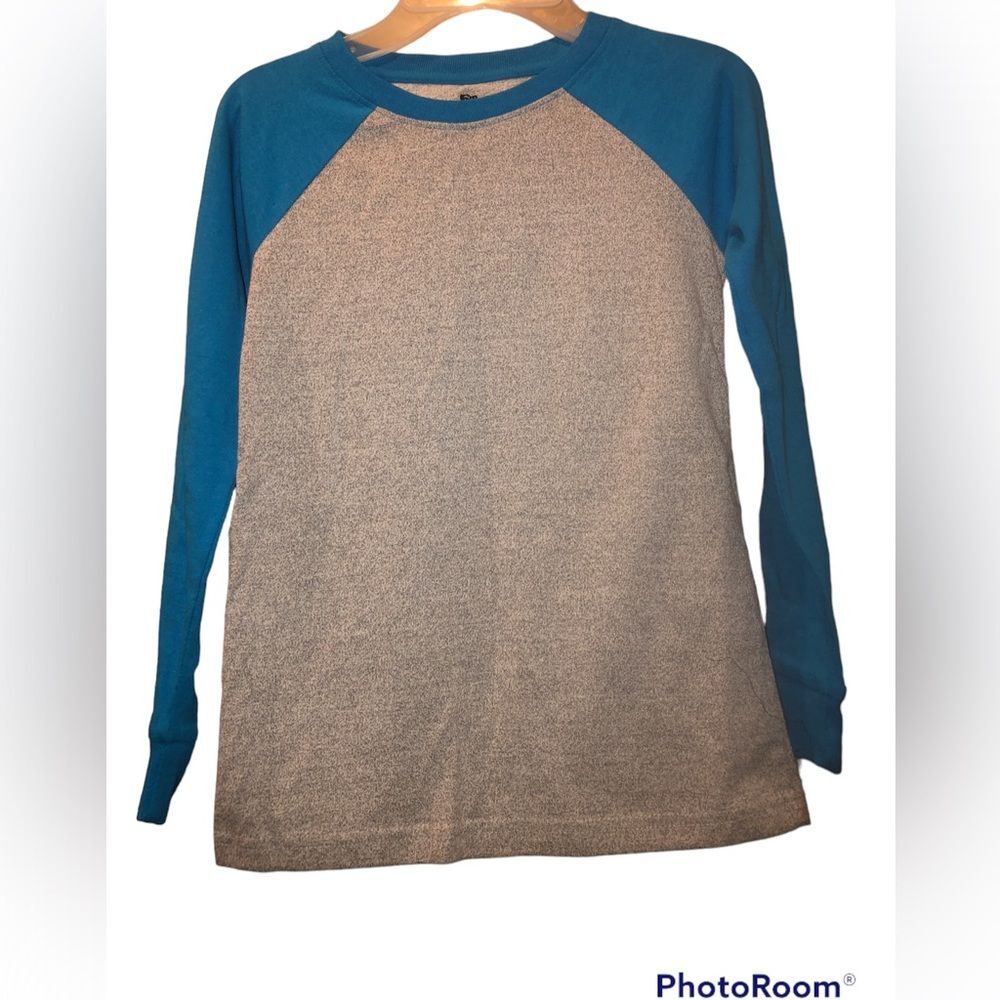 Open Trails Revolution Size S (5/6) Boys Long Sleeve Gray Blue T-Shirt NWT